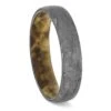 Rounded Meteorite Ring With Burl Wood Interior 2 Rounded Meteorite Ring With Burl Wood Interior -Johan Jewelry Shop ERS12196