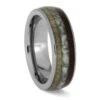 Deer Antler, Amboyna Wood, And Stone Wedding Band In Titanium -Johan Jewelry Shop ERS12224 2731 6