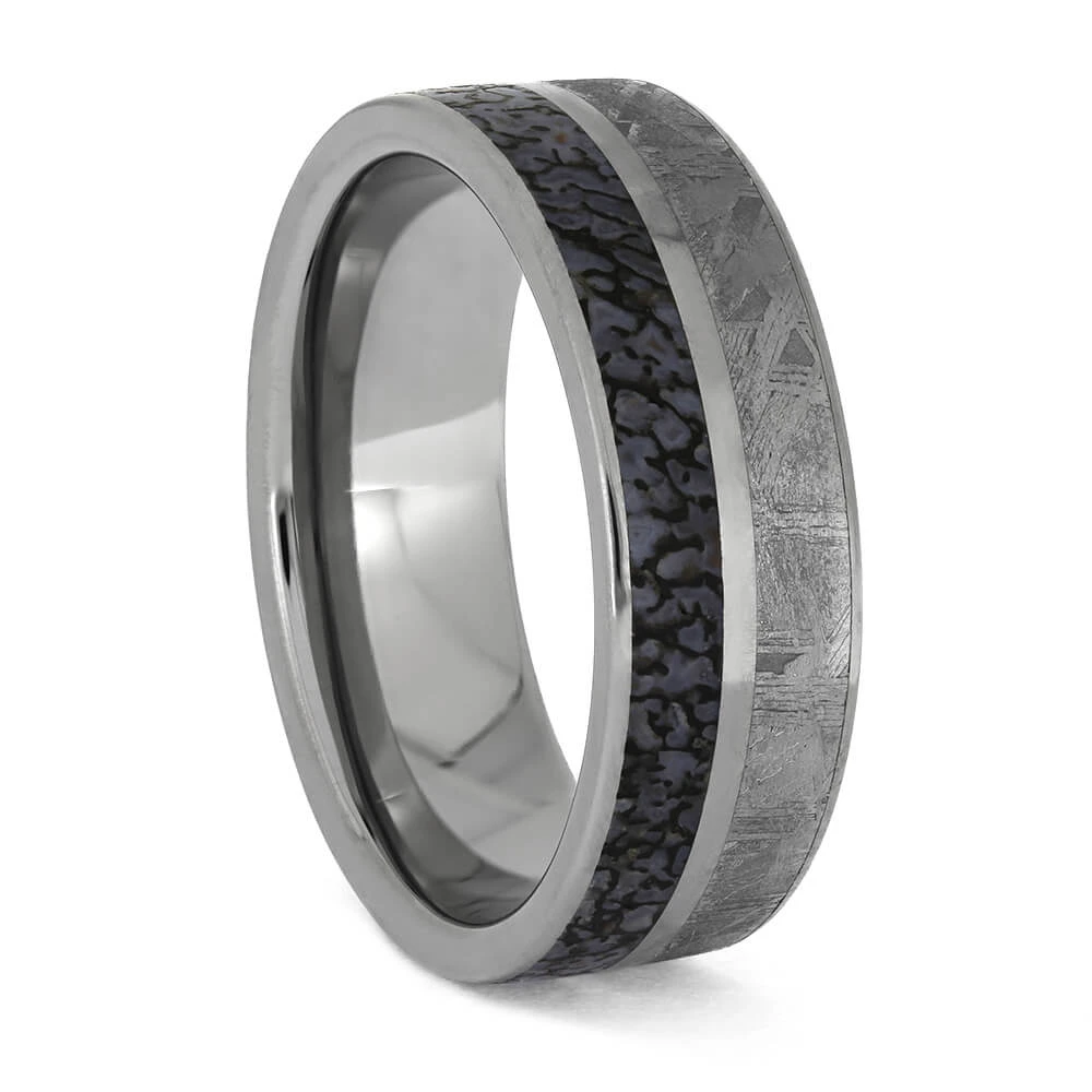 Premium Dinosaur Bone Paired With Meteorite In Titanium 11 Premium Dinosaur Bone Paired With Meteorite In Titanium - Image 9