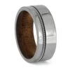 Polished Titanium Ring With Guitar String And Mahogany Sleeve -Johan Jewelry Shop ERS12267 3992 675