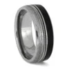 Meteorite And Vinyl Titanium Ring With Guitar String Inlay -Johan Jewelry Shop ERS12269 4047 115
