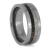 Premium Dinosaur Bone With Meteorite In Masculine Tungsten Band -Johan Jewelry Shop ERS12350 4013 95