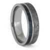 Meteorite And Blue Wood In Titanium Band -Johan Jewelry Shop ERS12377 2508 11