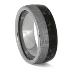 Black And Silver Titanium Ring