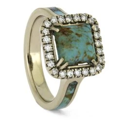 Southwest Style Turquoise, Diamond, And Gold Ring