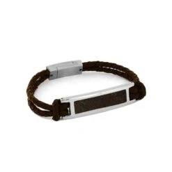 Premium Dinosaur Bone And Leather Bracelet With Stainless Steel Setting 25 Premium Dinosaur Bone And Leather Bracelet With Stainless Steel Setting -Johan Jewelry Shop ERS12457 SIG3074 7 1