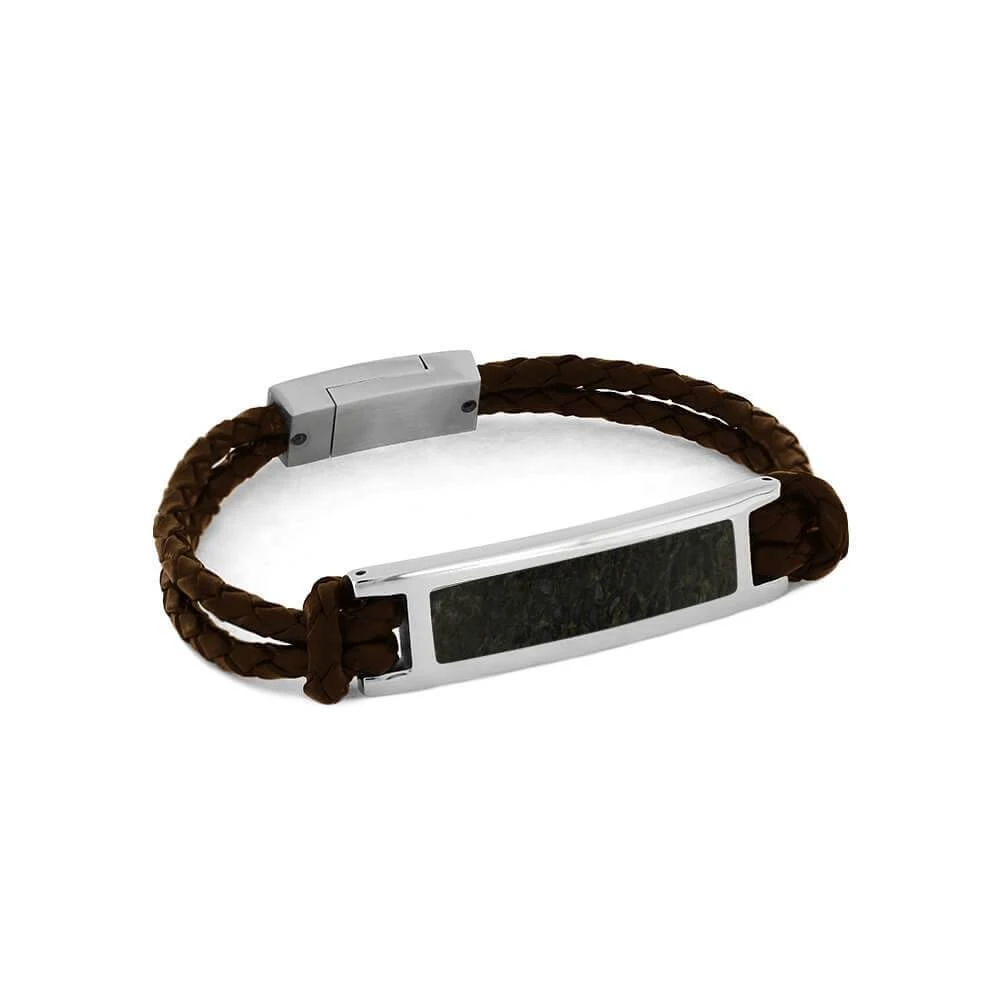 Premium Dinosaur Bone And Leather Bracelet With Stainless Steel Setting 13 Premium Dinosaur Bone And Leather Bracelet With Stainless Steel Setting - Image 11