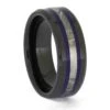 Royal Purple Pinstripes And Meteorite In Black Ceramic Band -Johan Jewelry Shop ERS12486 2630 925