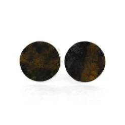 Petrified Wood Stud Earrings In Silver -Johan Jewelry Shop ERS12493 2 5410