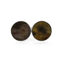 Petrified Wood Stud Earrings In Silver -Johan Jewelry Shop ERS12493 3 5410