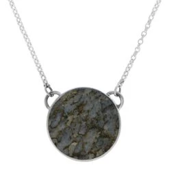 Premium Dinosaur Bone Bezel-Set Necklace 19 Premium Dinosaur Bone Bezel-Set Necklace -Johan Jewelry Shop ERS12502 SIG3053