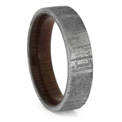 Plus Size Meteorite Ring With Wood Sleeve