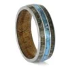 Turquoise And Antler Men's Wedding Band With Wood Sleeve 1 Turquoise And Antler Men's Wedding Band With Wood Sleeve -Johan Jewelry Shop ERS12566 2267 10