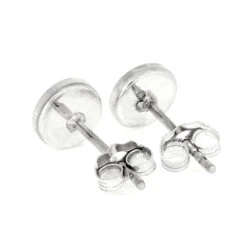 Blue Dinosaur Bone Stud Earrings In Silver -Johan Jewelry Shop ERS12632 2