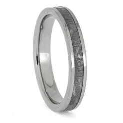 Women's Meteorite In Titanium Band, 3.5mm Ring