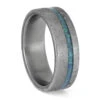 Blue-Green Opal And Meteorite On A Titanium Band 2 Blue-Green Opal And Meteorite On A Titanium Band -Johan Jewelry Shop ERS12686