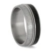 Vinyl And Meteorite Ring With Guitar String Accent -Johan Jewelry Shop ERS12688 4047 95