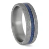 Blue Opal And Meteorite Overlaid On A Titanium Band