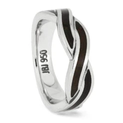 Two Toned Dinosaur Bone Twist Wedding Band