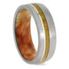Wood Ring With Gold Accent And Titanium Edges 1 Wood Ring With Gold Accent And Titanium Edges -Johan Jewelry Shop ERS12713