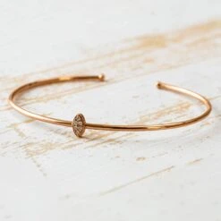 Diamond Bangle Bracelet In Rose Gold
