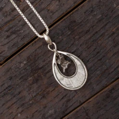 Teardrop Meteorite Pendant With Campo & Muonionalusta