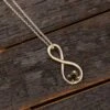 Moldavite Infinity Necklace With Adjustable Silver Chain -Johan Jewelry Shop ERSSB0171Art 1