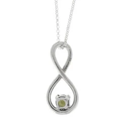 Moldavite Infinity Necklace With Adjustable Silver Chain 8 Moldavite Infinity Necklace With Adjustable Silver Chain -Johan Jewelry Shop ERSSB0171 3