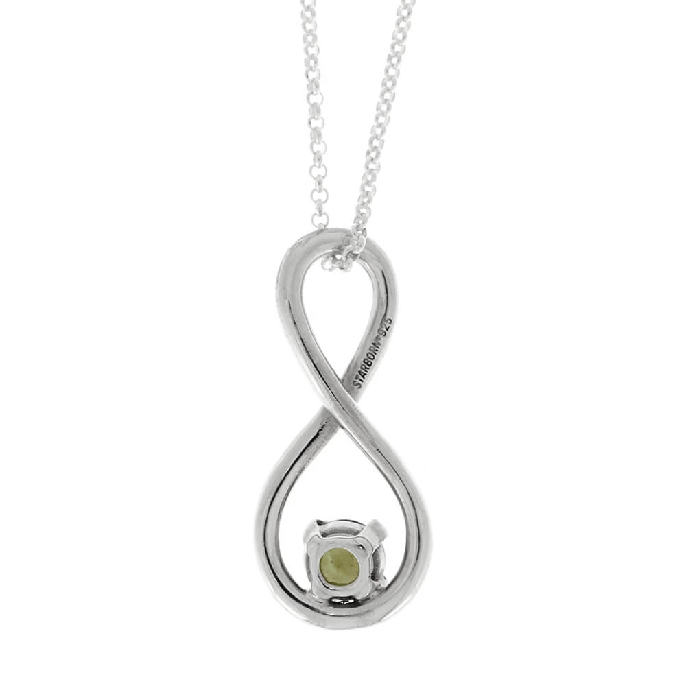 Moldavite Infinity Necklace With Adjustable Silver Chain 5 Moldavite Infinity Necklace With Adjustable Silver Chain - Image 3