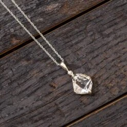 Large Herkimer Diamond On A Silver Chain