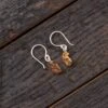 Copper Dangle Earrings With Silver Hooks