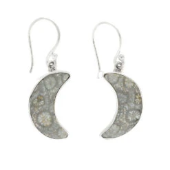 Coral Crescent Moon Dangle Earring Set -Johan Jewelry Shop ERSSB0182 1