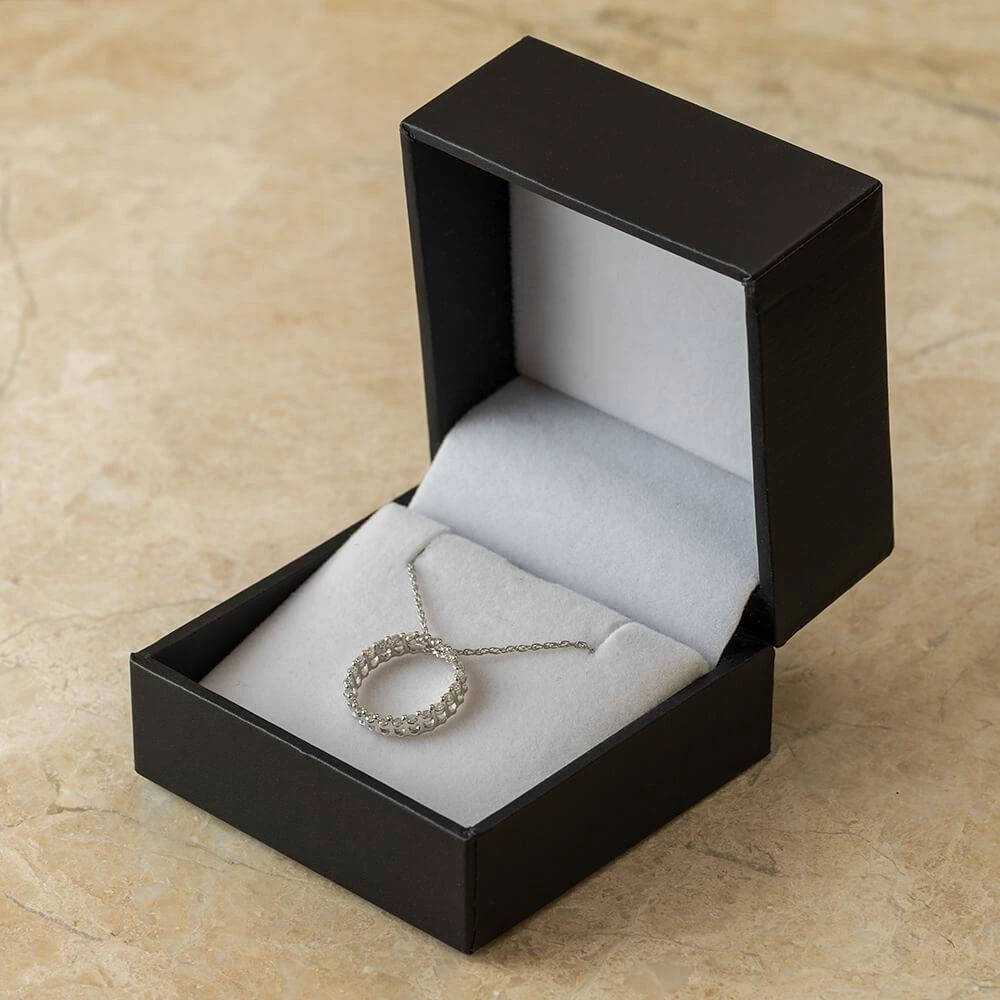 Diamond Circle Pendant Necklace 7 Diamond Circle Pendant Necklace - Image 5