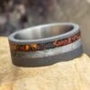 Meteorite & Dinosaur Bone Ring In Sandblasted Titanium -Johan Jewelry Shop ESIG3068ArtCropped 2