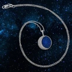 Starry Night Meteorite Pendant Necklace -Johan Jewelry Shop ESIG3070Art07 2023Cropped 1