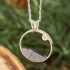 Dainty Meteorite Moonscape Necklace In Silver