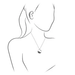 Dainty Meteorite Moonscape Necklace In Silver -Johan Jewelry Shop ESIG3078Silhouette