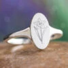 Birth Flower Signet Ring For New Moms -Johan Jewelry Shop EST57814ArtCropped 4