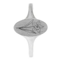 Birth Flower Signet Ring For New Moms 14 Birth Flower Signet Ring For New Moms -Johan Jewelry Shop EST57814 2