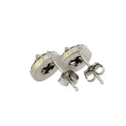 Meteorite Stud Earrings With White Diamonds -Johan Jewelry Shop E 1672 2