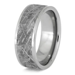 Men's Tungsten & Meteorite Wedding Band -Johan Jewelry Shop E 2179 New 3
