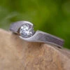 Tension Set Diamond Engagement Ring With Meteorite -Johan Jewelry Shop E 2275 Art April