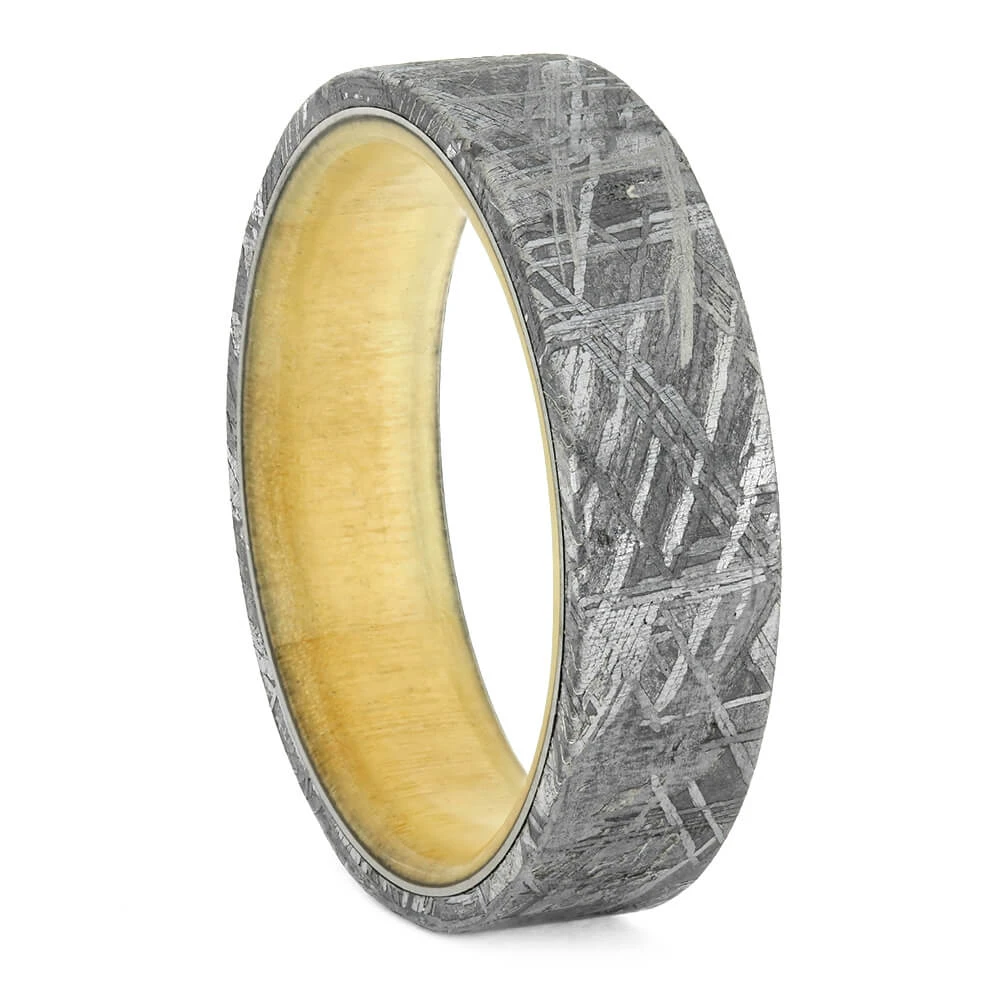 Meteorite Men's Wedding Band With Wood Sleeve 4 Meteorite Men's Wedding Band With Wood Sleeve - Image 2