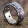 Black Diamond Men's Wedding Band, Meteorite Ring With Dinosaur Bone 1 Black Diamond Men's Wedding Band, Meteorite Ring With Dinosaur Bone -Johan Jewelry Shop E 2600 Art Cropped 3