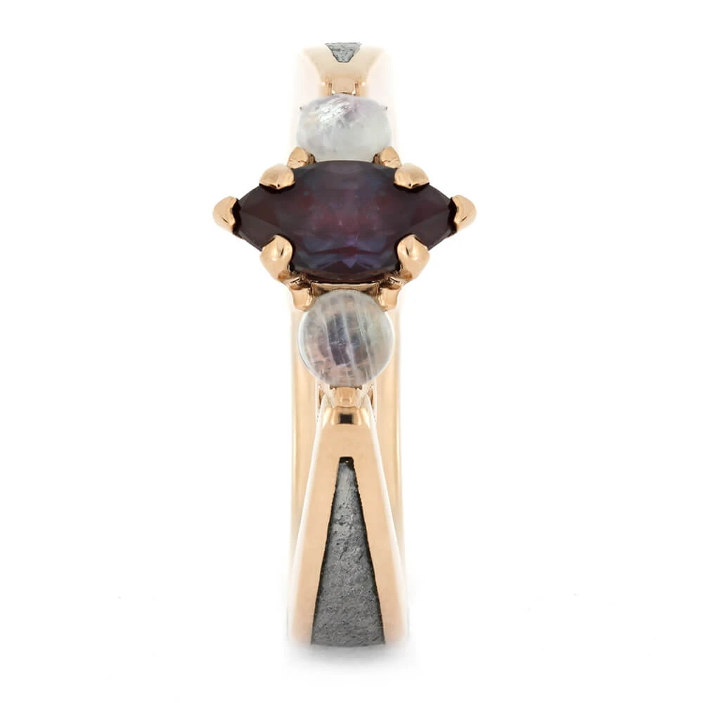 Alexandrite, Moonstone & Meteorite Engagement Ring 5 Alexandrite, Moonstone & Meteorite Engagement Ring - Image 3