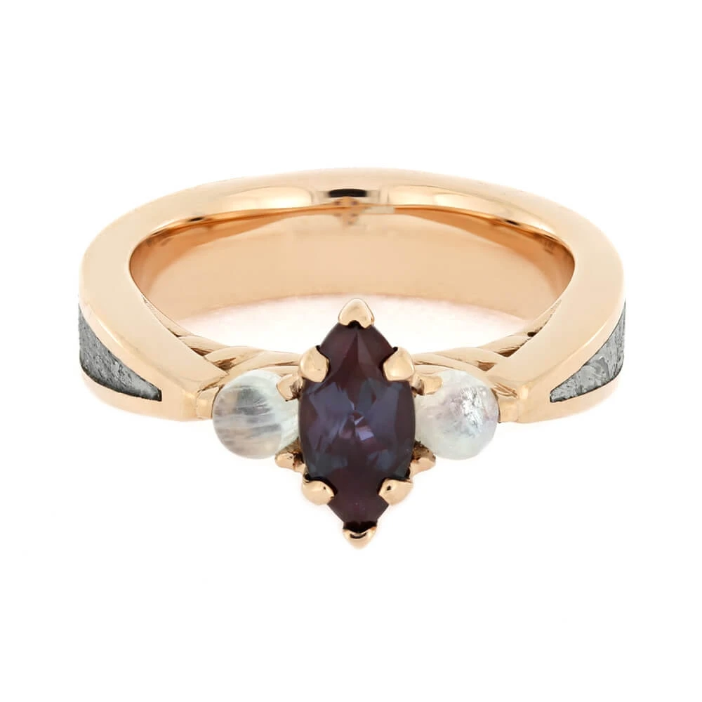 Alexandrite, Moonstone & Meteorite Engagement Ring 7 Alexandrite, Moonstone & Meteorite Engagement Ring - Image 5
