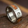 Wood Wedding Band With Bezel Set Diamond -Johan Jewelry Shop E 3242 Art March Cropped 4 5