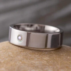 Bezel Set Gemstone Engagement Ring Or Wedding Band