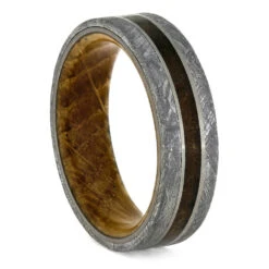 Whiskey Barrel Wood And Meteorite Men's Wedding Band 10 Whiskey Barrel Wood And Meteorite Men's Wedding Band -Johan Jewelry Shop E 3601 Weatherman 1