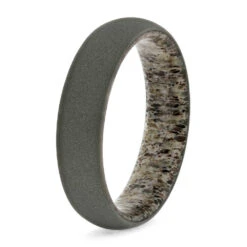 Deer Antler Men's Wedding Band In Sturdy Titanium -Johan Jewelry Shop E 3672 Teevan 3B